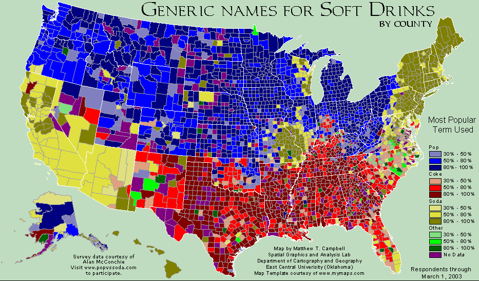 Soda Vs Pop Map Soda vs Pop vs. Coke: Who Says What, And Where? | HuffPost Life