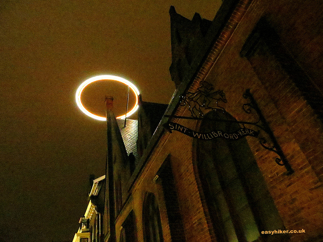 church steeple illuminated/easyhiker.co.uk