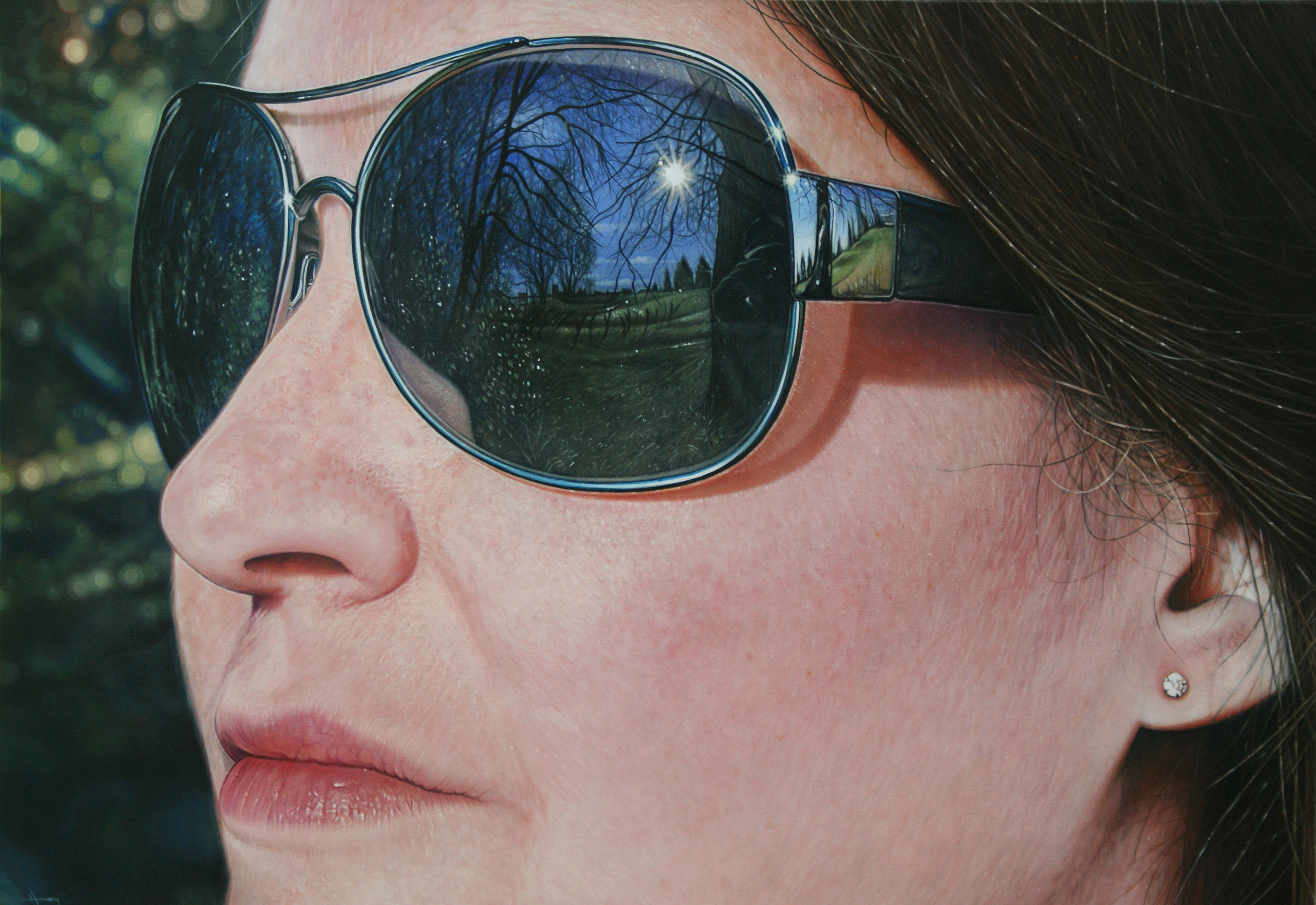 sunglasses reflection painting