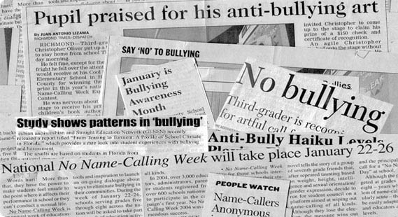 Cyberbullying newspaper articles