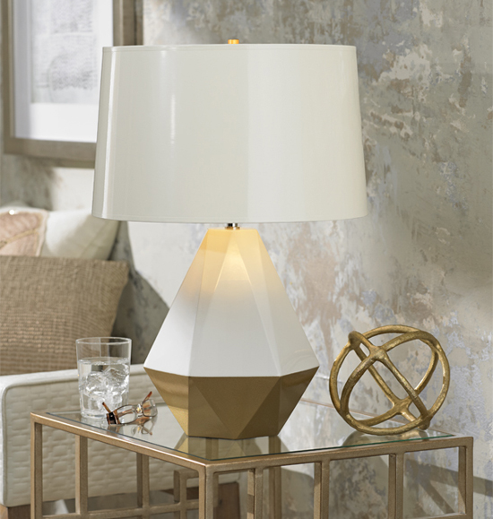 Fall Home Decor Trend: Geometric Patterns on Table Lamps by Robert Abbey Inc and Lamps Plus