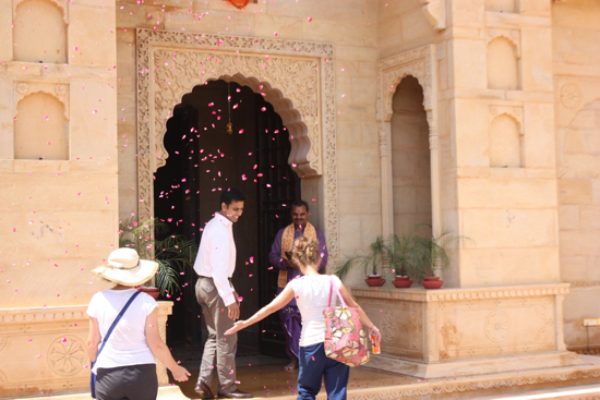 Suryagarh flower petal entrance