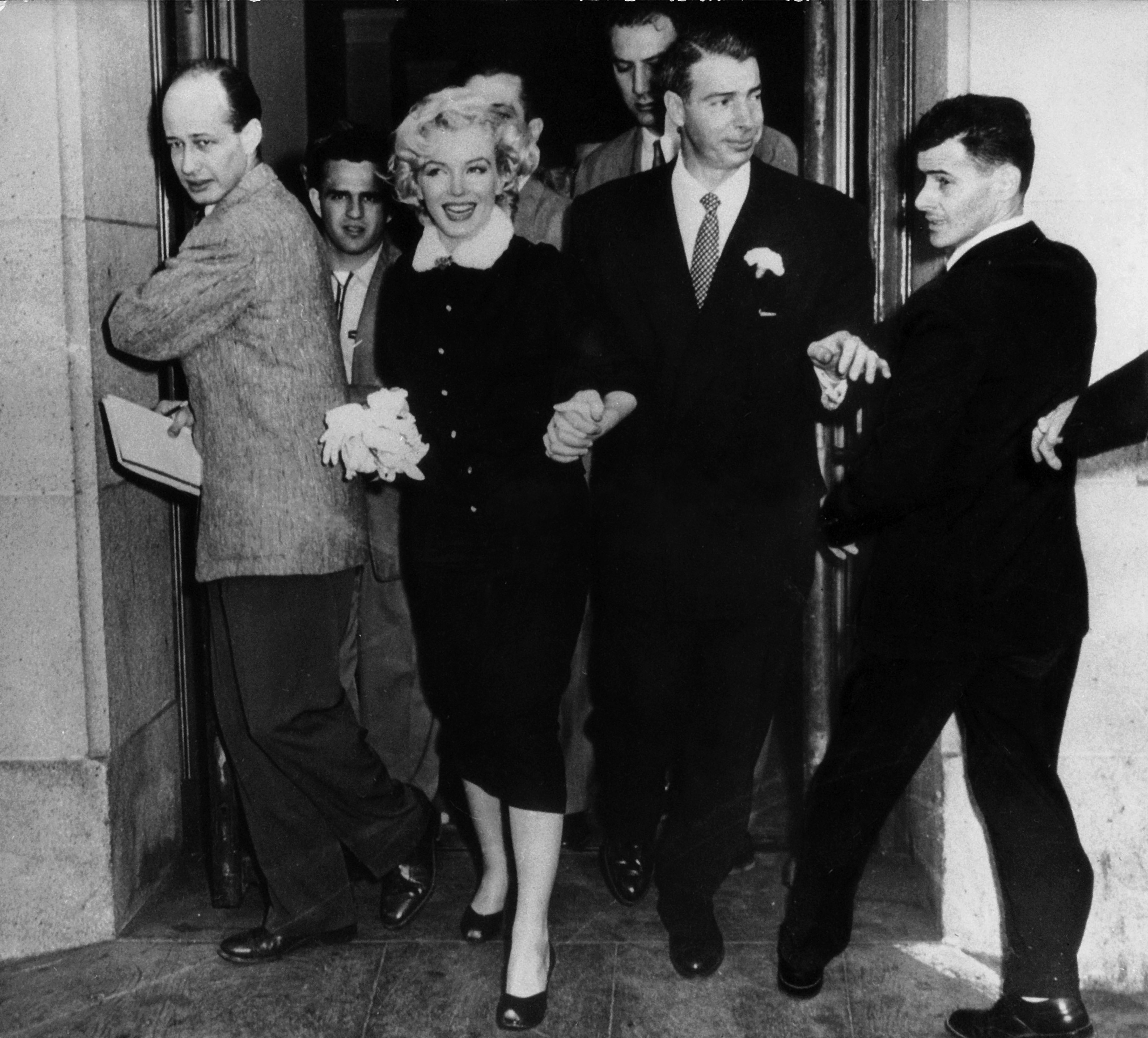 Videos inside the courthouse show the wedding of Marilyn and Joe DiMaggio