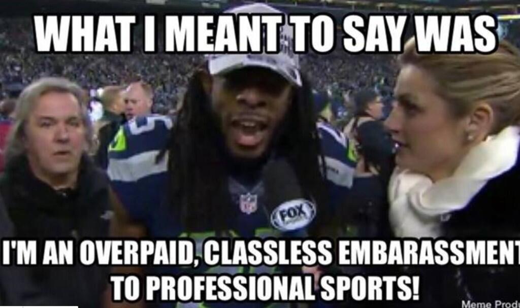 Richard Sherman saaaad - Imgflip