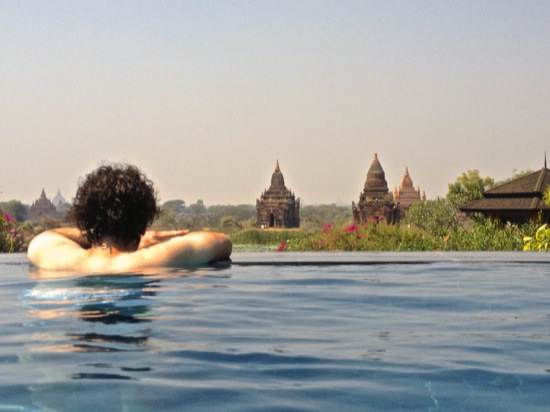 Luxury infinity pool in Bagan