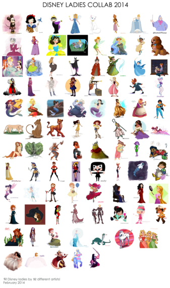 92 Artists Drew Our Favorite Female Disney And Pixar Characters