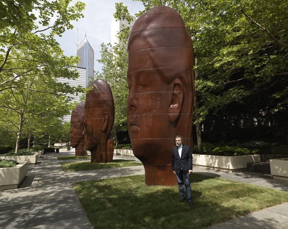 2014-07-22-Jaume_Plensa_in_front_of_his_Paula_Laura_and_Inez_sculptures_in_the_South_Boeing_Gallery_of_Millennium_Park_Chicago_IL._photo_by_Patrick_Pyszka.jpg
