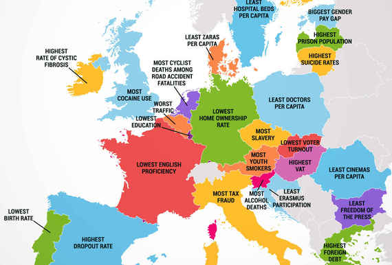 Waar elk Europees land het slechtst in? –