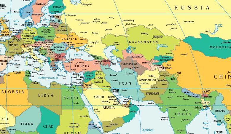 MAP OF EUROPE MIDDLE EAST AND ASIA – mapofmap1