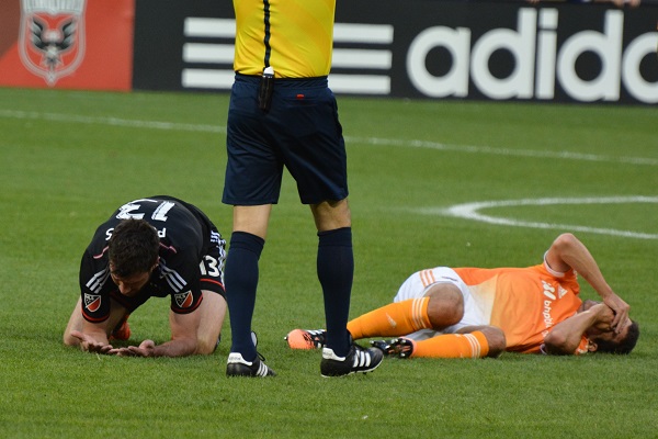 Soccer player head injury