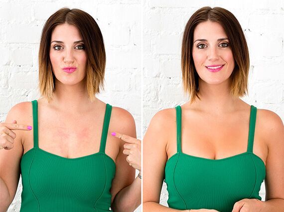 The Easiest Way To Cover Up Tan Lines And A Splotchy Chest Huffpost Life 