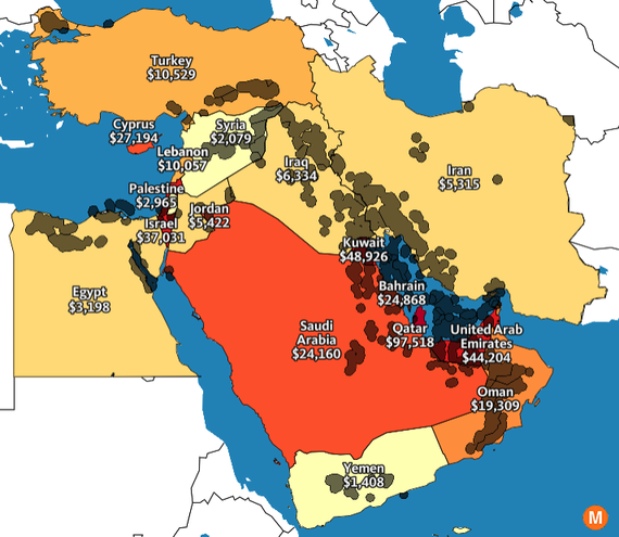 middle east countries seterra