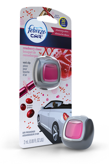 Febreze Car Air Freshener, Vent Clip, Cranberry