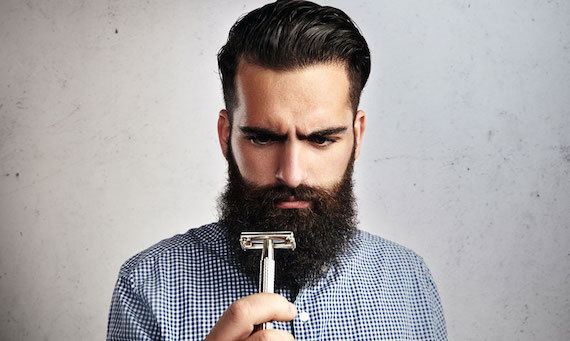 shave beard with razor