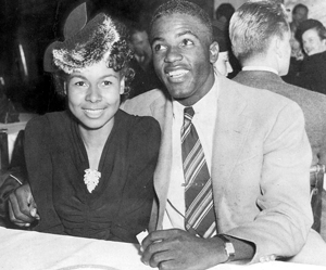 Jackie Robinson - Jackie Robinson with his wife, Rachel Robinson, and their  first two children: son Jackie Robinson Jr. and infant daughter Sharon  Robinson. This picture was taken in 1950, Robinson's fourth