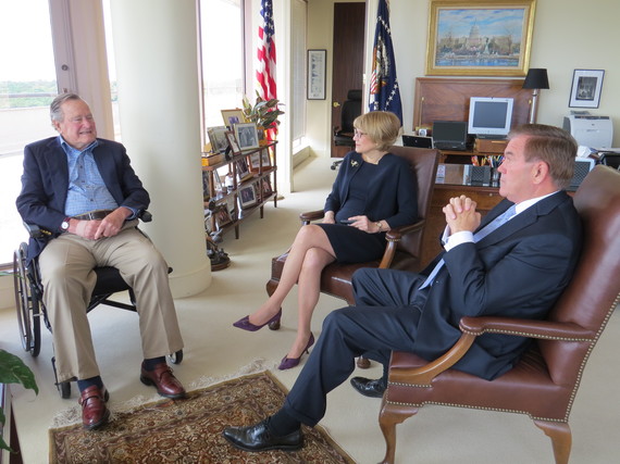 President George H.W. Bush with National Organization on Disability Chairman Gov. Tom Ridge and President Carol Glazer