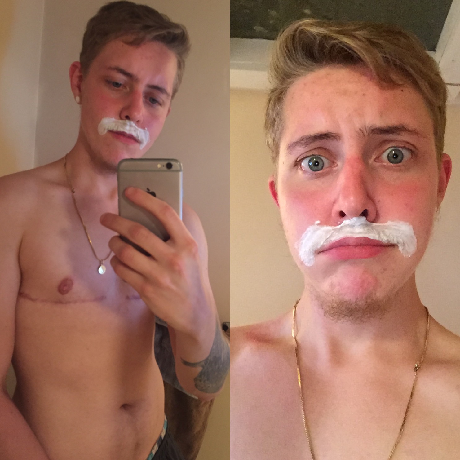 FTM -- Shaving My Mustache For The First Time.