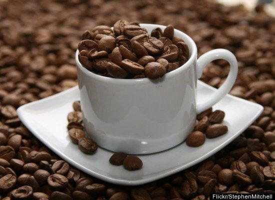 Picture of a cup of fair-trade coffee beans