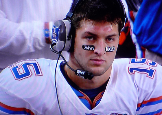 Tim Tebow's New I Told You So Eyeblack 