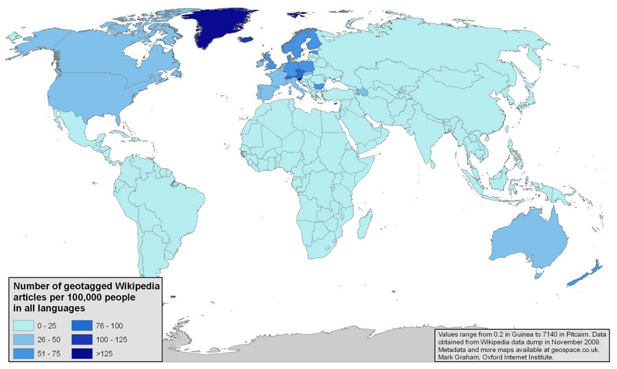 Map Reveals Which Countries Wikipedia Discusses Most And Least