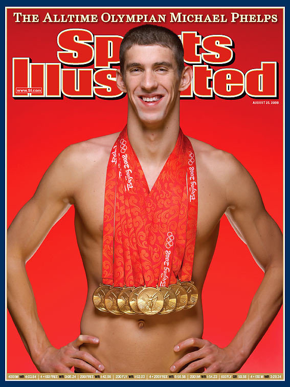 Michael Phelps Gold Medal Spitz Take On Sports Illustrated Cover Huffpost